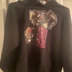 Boys Jon Lauren Black Hoodie with Anime Graphic